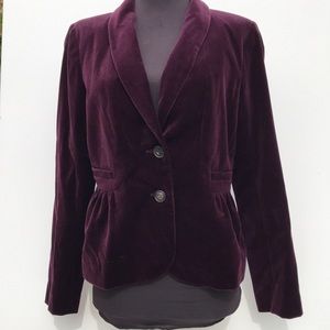 J. Crew Plum Colored Velvet Jacket